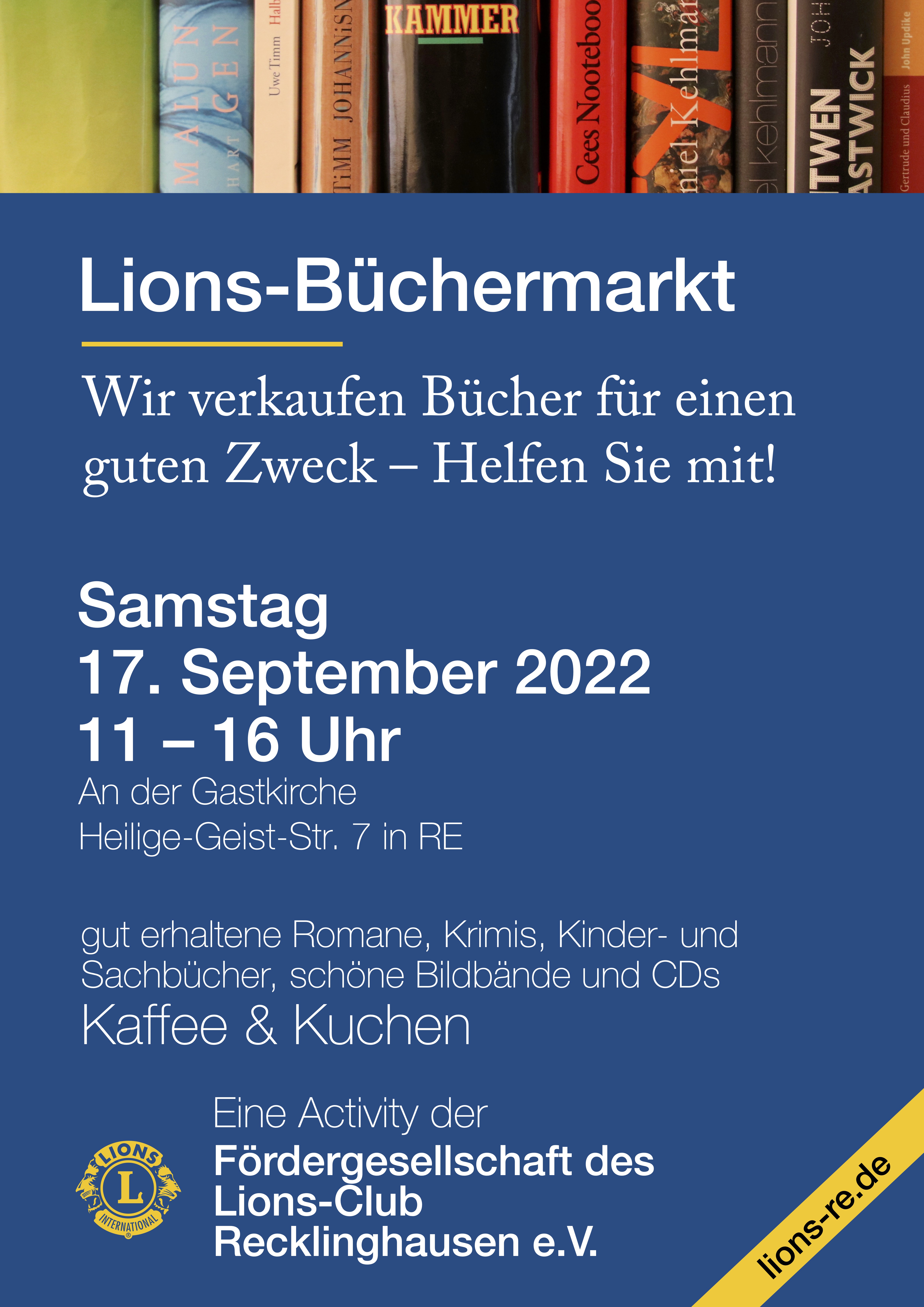 Plakat LIONS Büchermarkt 2022